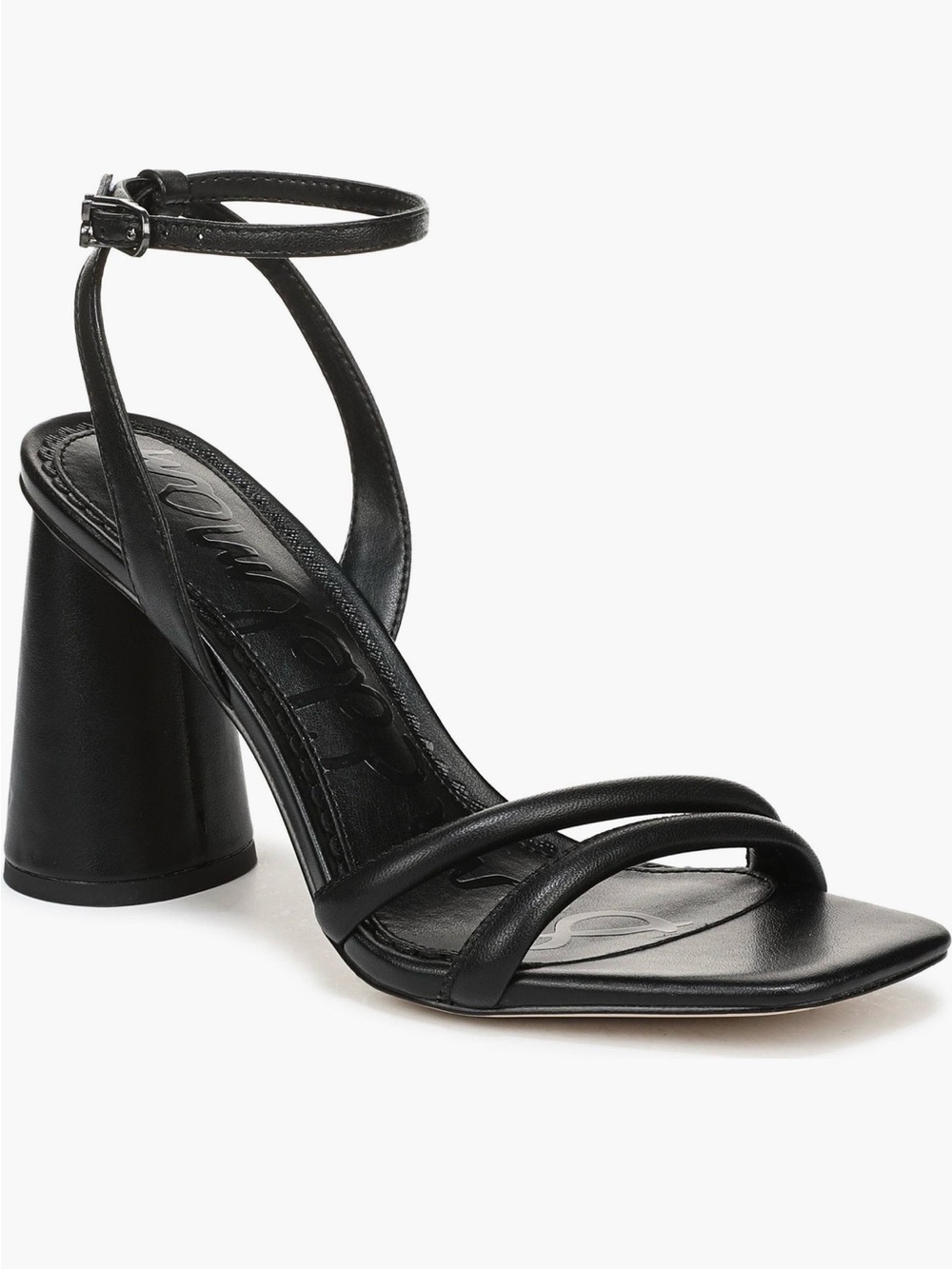 Sam Edelman Women's Black Ankle-Strap Block Heel Sandal size 8.5
